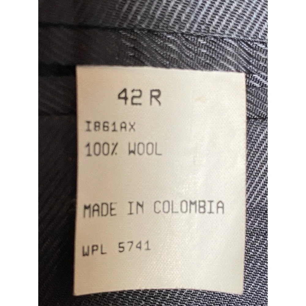 Oscar de La Renta‎ Sports Coat Men s 42R Navy Blazer Metal Buttons Suit Jacket